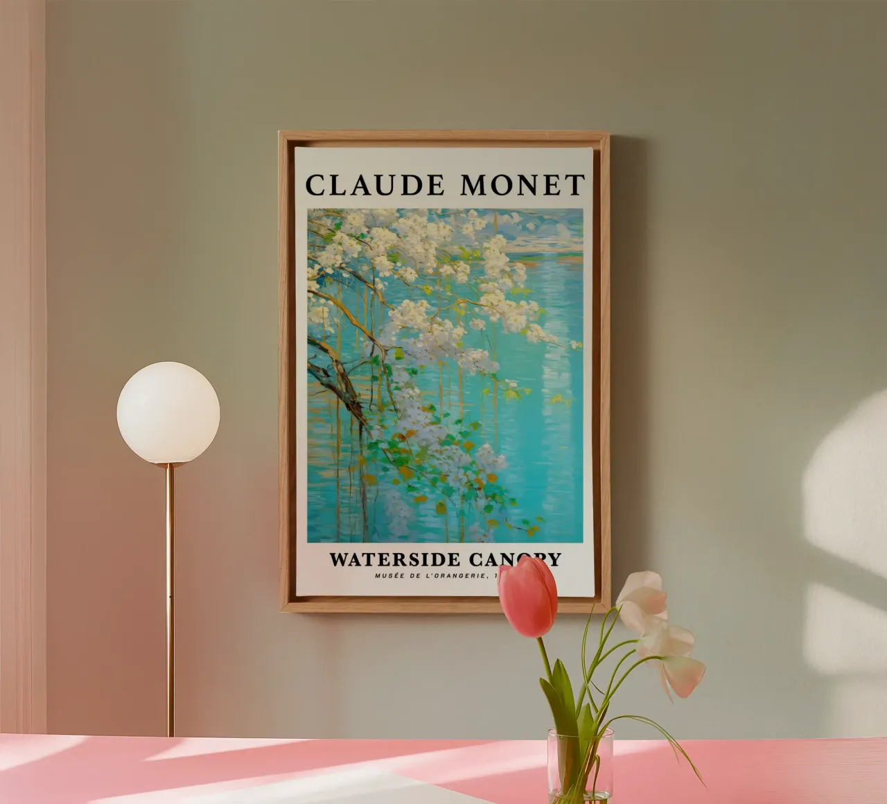 acqua di tranquillità fiore bianco claude monet tela con Cornice a cassetta da belong shop