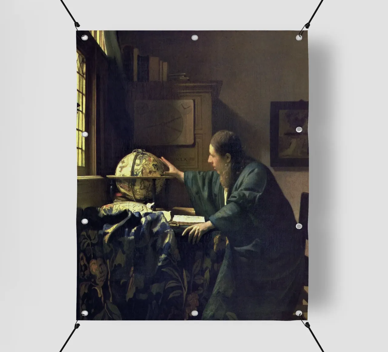 L'astronomo (1668 circa) di Johannes Vermeer telo in pvc da Venus Art