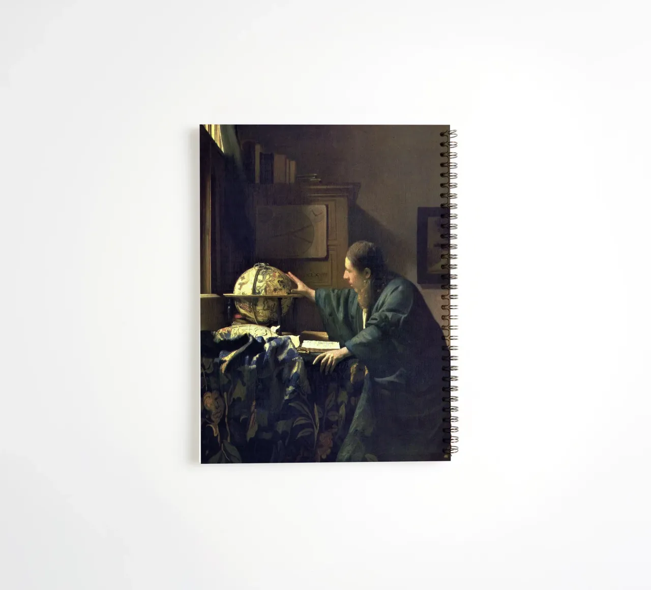 The Astronomer (c. 1668) by Johannes Vermeer spiral notebook by Venus Art