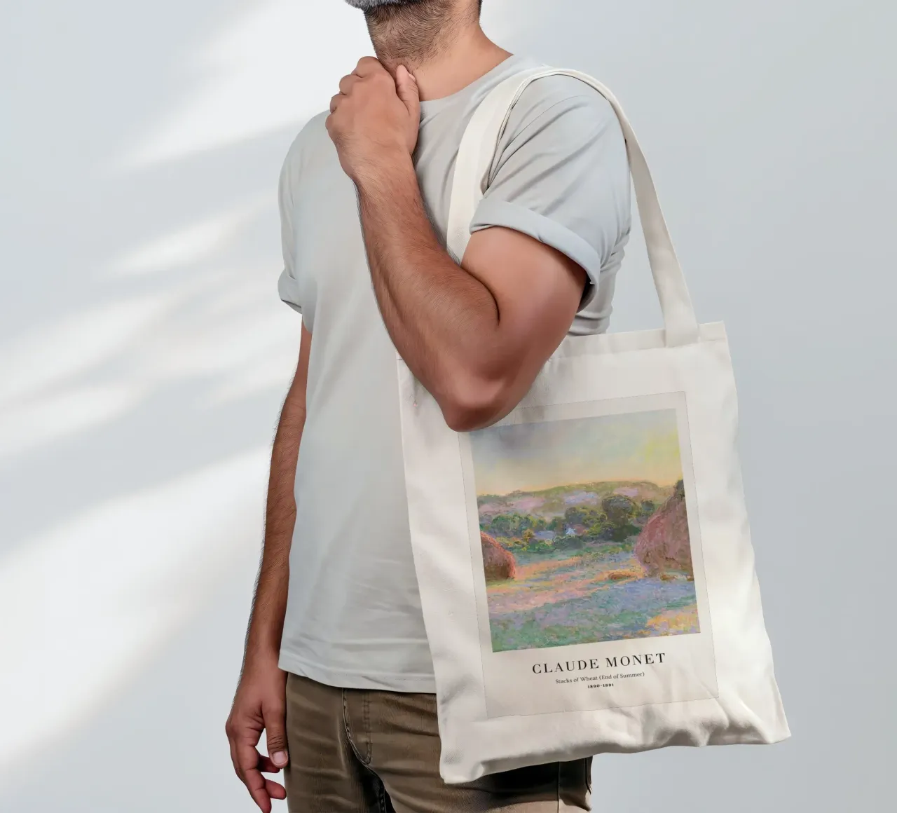 scena di fattoria di grano in campagna claude monet borsa in juta da belong shop