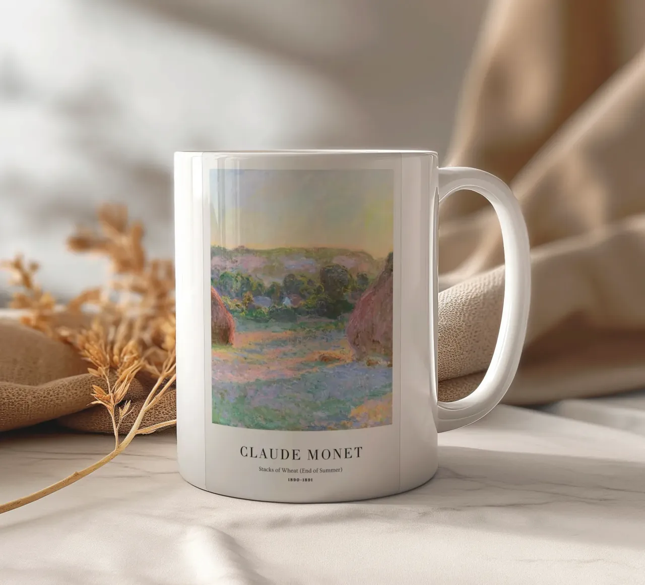 scena di fattoria di grano in campagna claude monet tazza in ceramica da belong shop