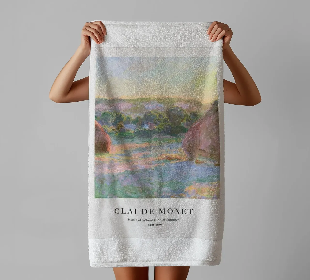 scena di fattoria di grano in campagna claude monet asciugamano da bagno da belong shop
