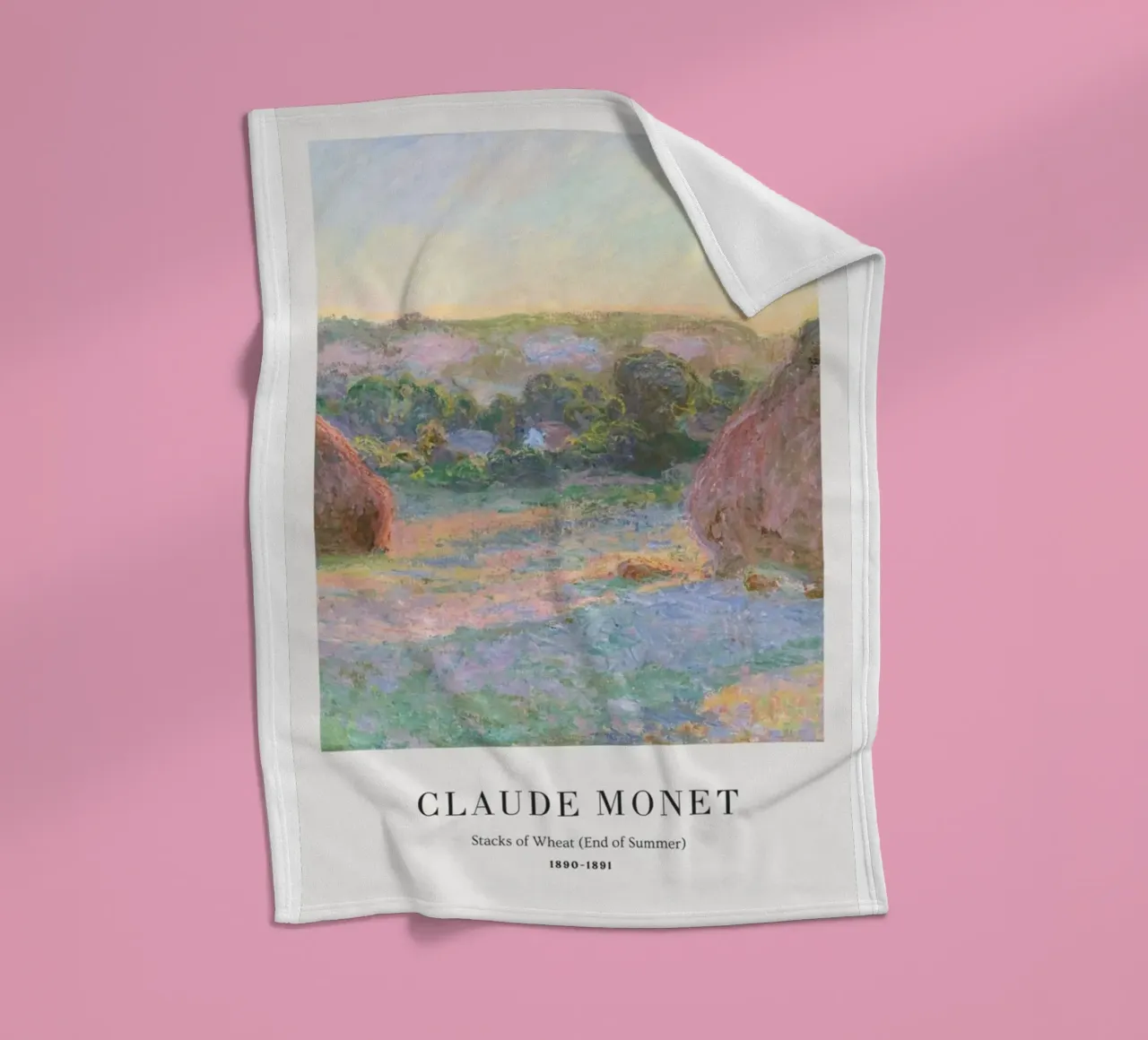 wheat farm scene in the countryside claude monet fleece blanket by belong shop
