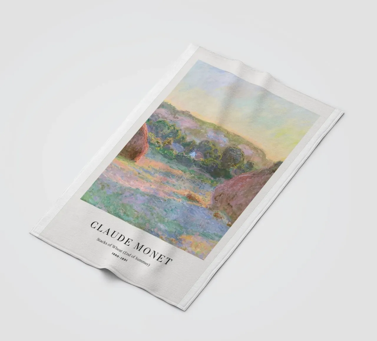 wheat farm scene in the countryside claude monet fleece blanket by belong shop