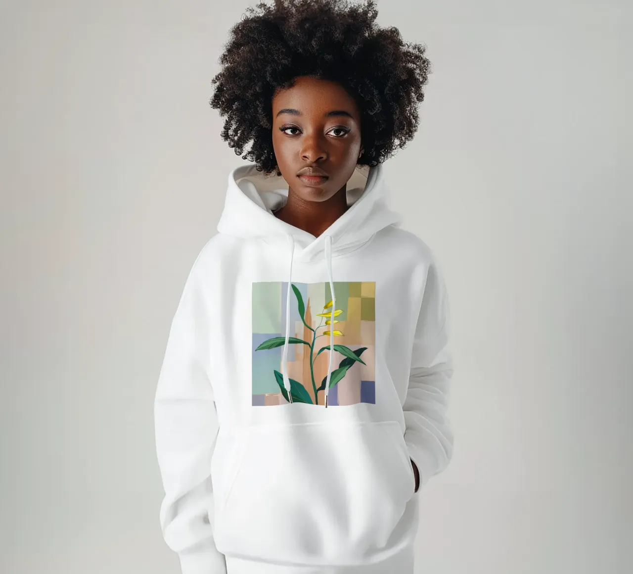 Elegante semplicità botanica felpa con cappuccio da Grande Serene
