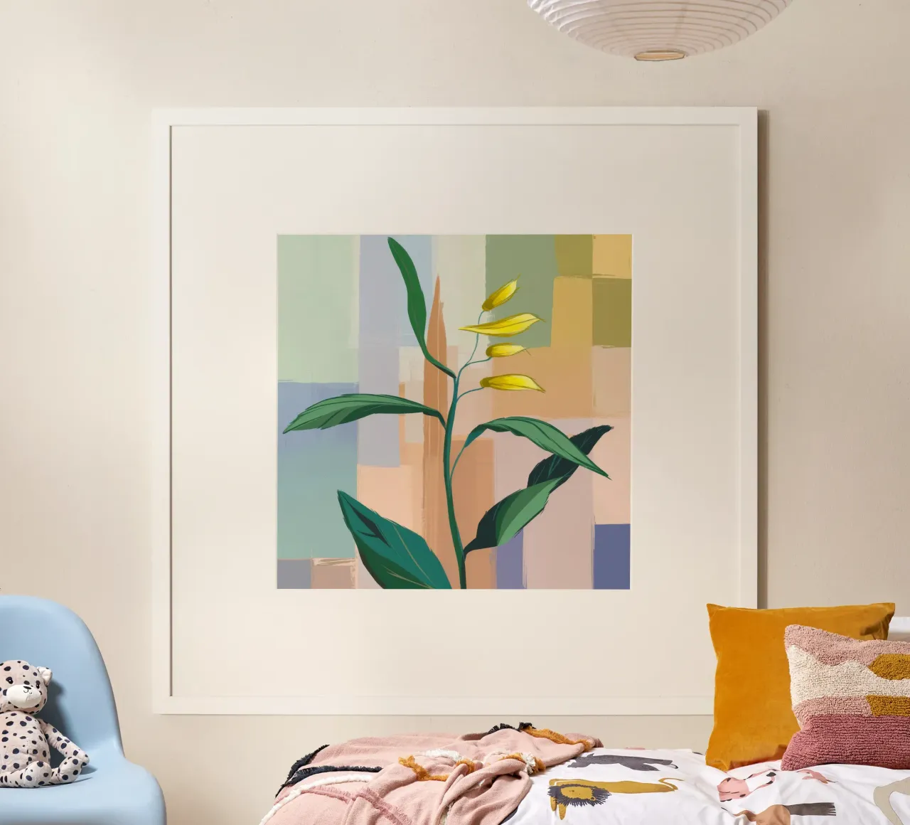 Elegante semplicità botanica poster con telaio in alluminio da Grande Serene