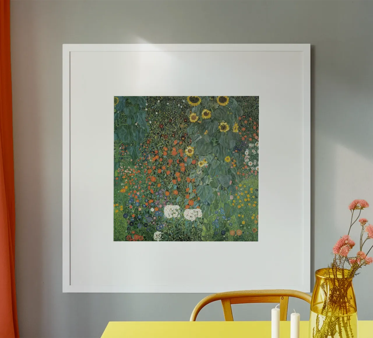 Il giardino dei girasoli di Gustav Klimt poster con telaio in legno da Art History