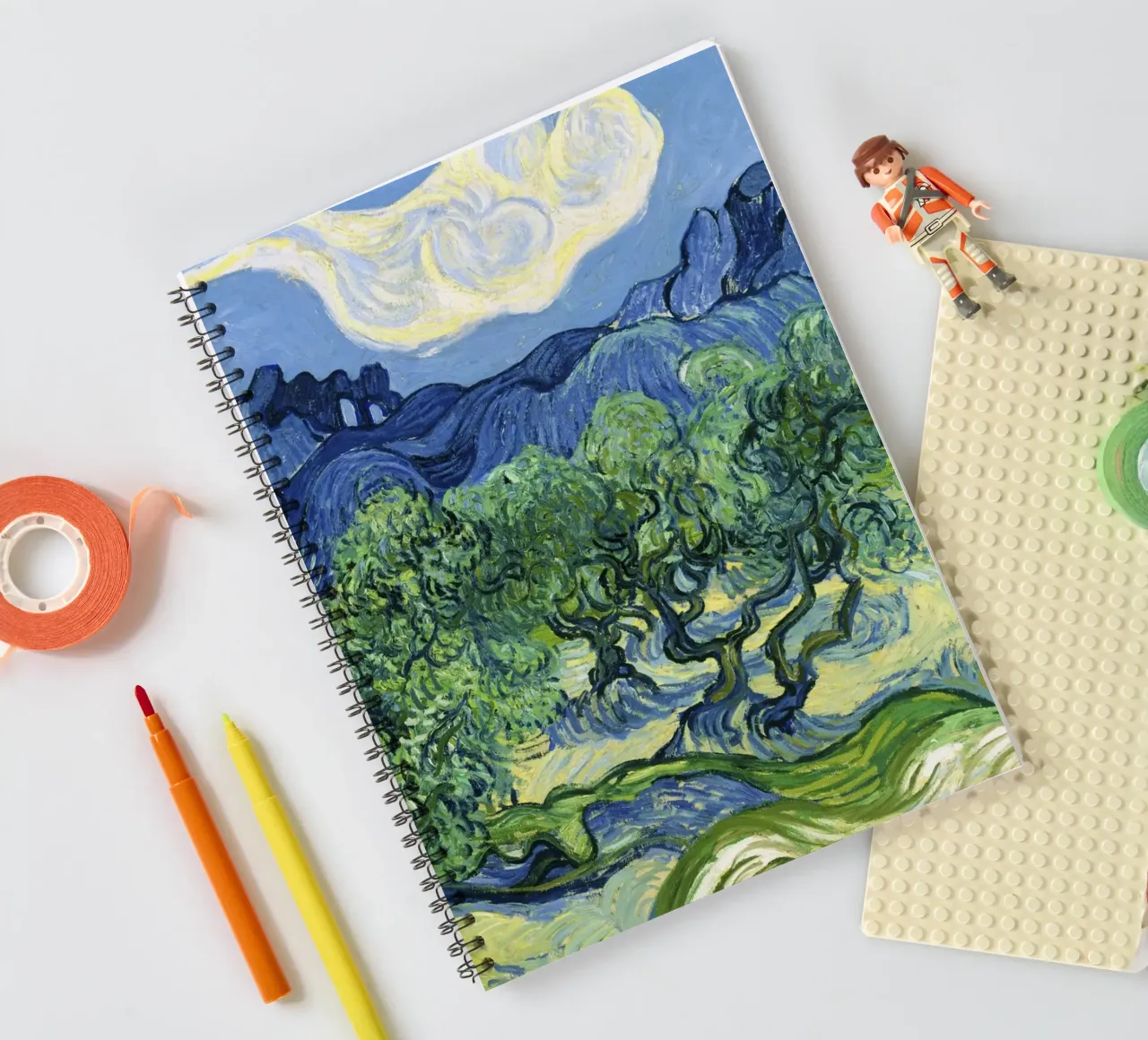 Olive Trees with the Alpilles in the Background (1889 spiral notebook by Van Gogh Prints