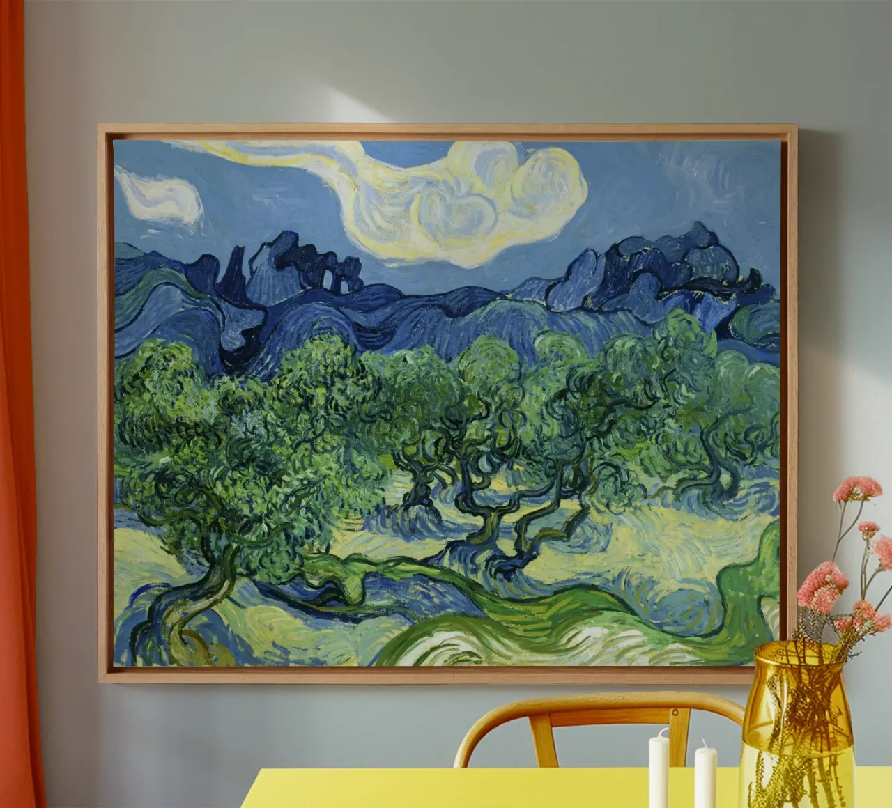 Olive Trees with the Alpilles in the Background (1889 canvas by Van Gogh Prints