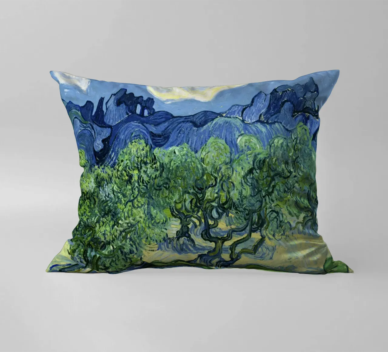Olive Trees with the Alpilles in the Background (1889 decorative cushion by Classic Art Prints