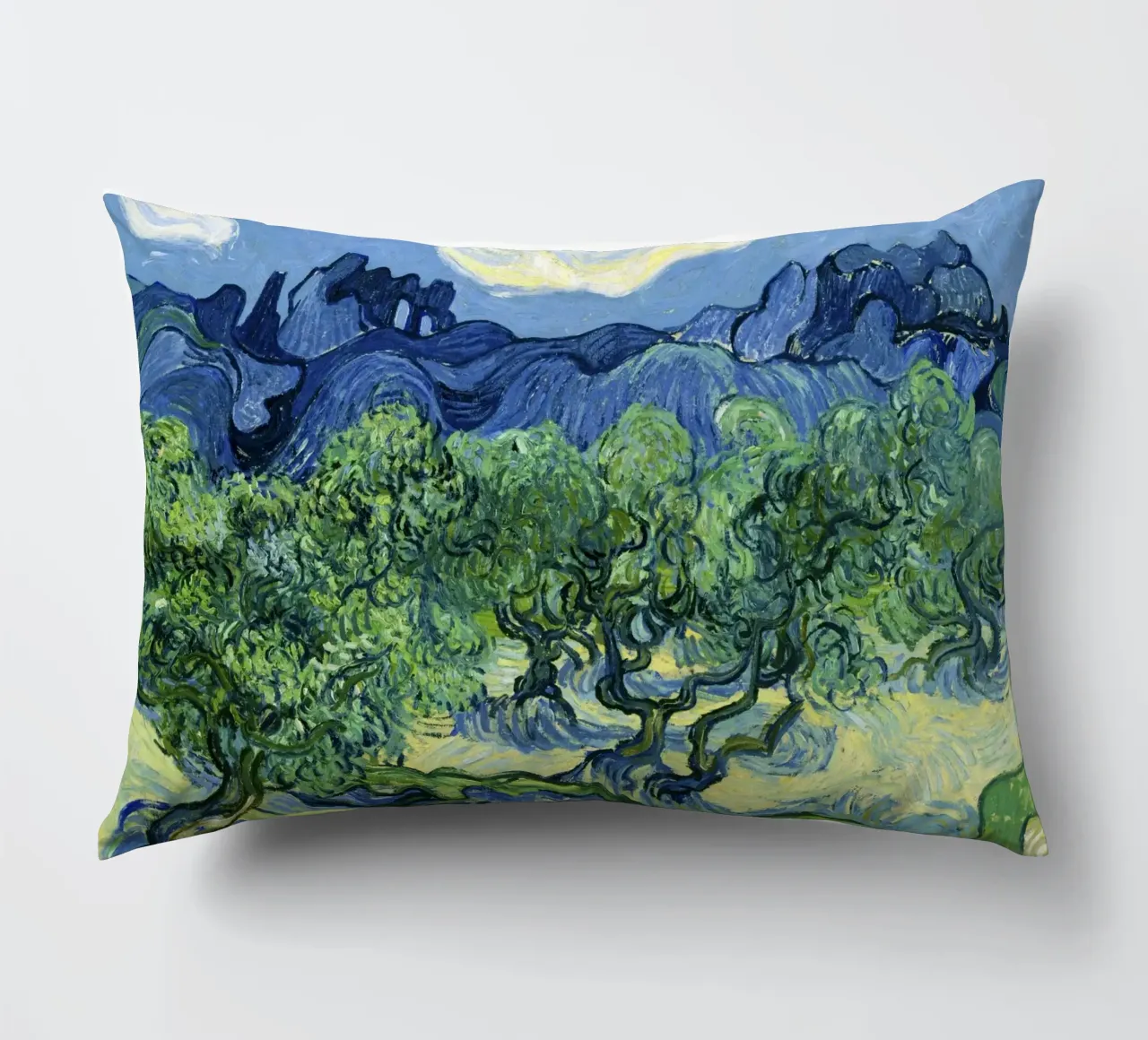 Olive Trees with the Alpilles in the Background (1889 decorative cushion by Classic Art Prints