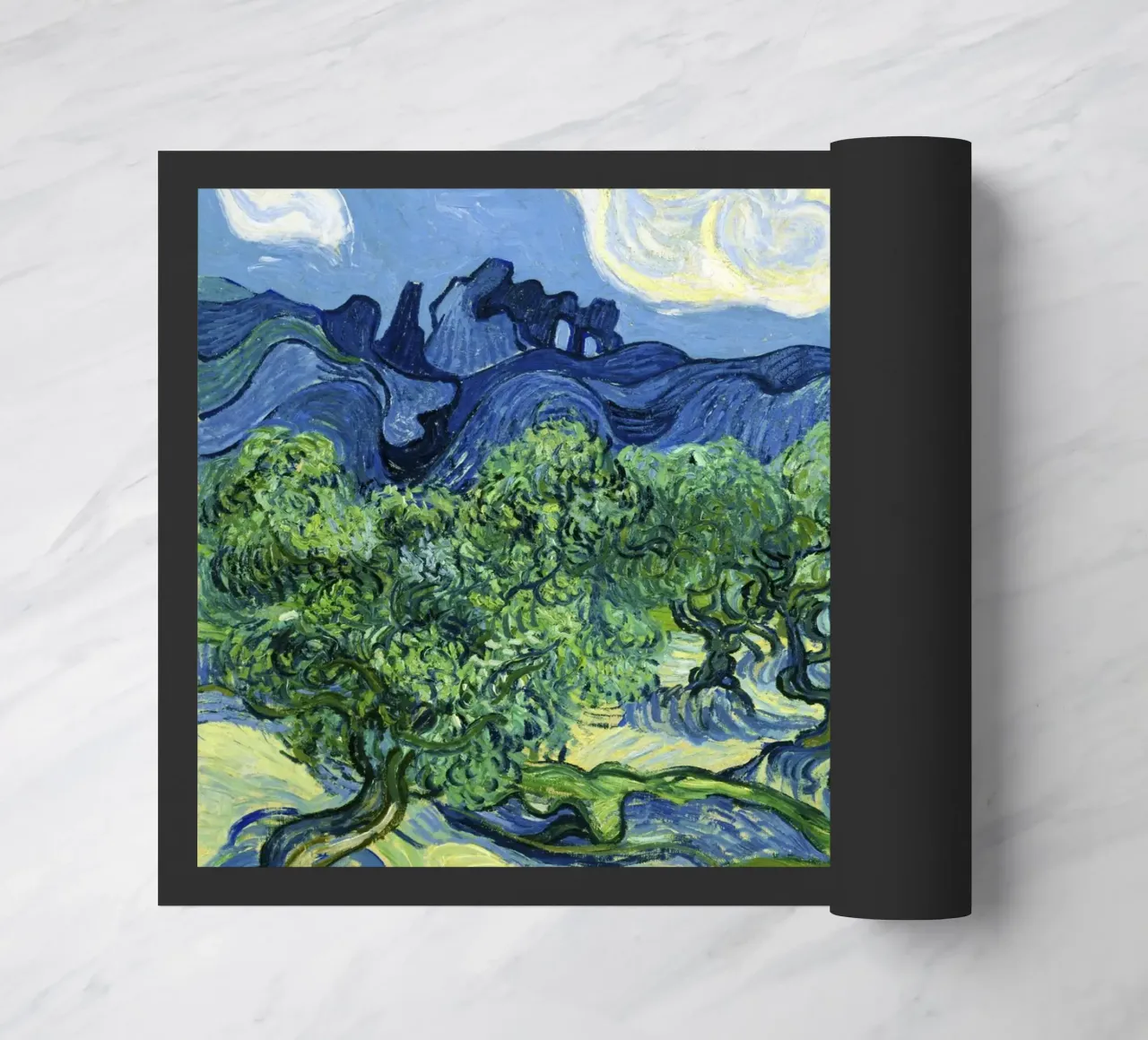 Olive Trees with the Alpilles in the Background (1889 doormat by Classic Art Prints