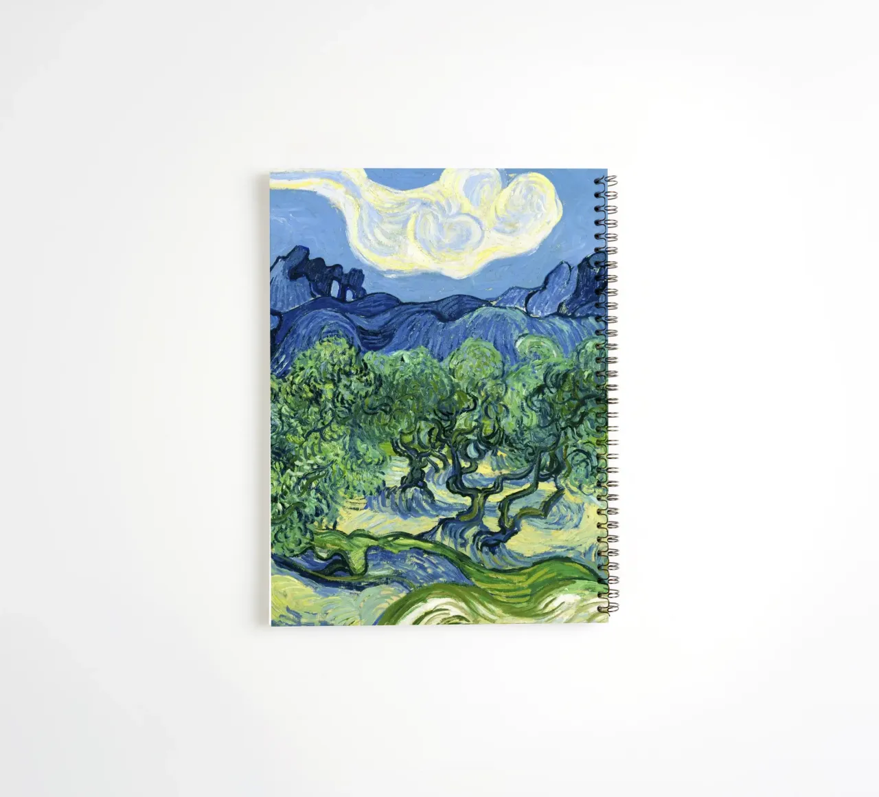Olive Trees with the Alpilles in the Background (1889 spiral notebook by Classic Art Prints