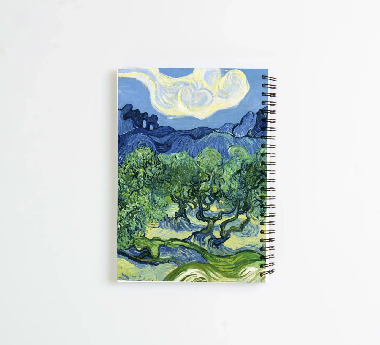 Olive Trees with the Alpilles in the Background (1889 spiral notebook by Classic Art Prints