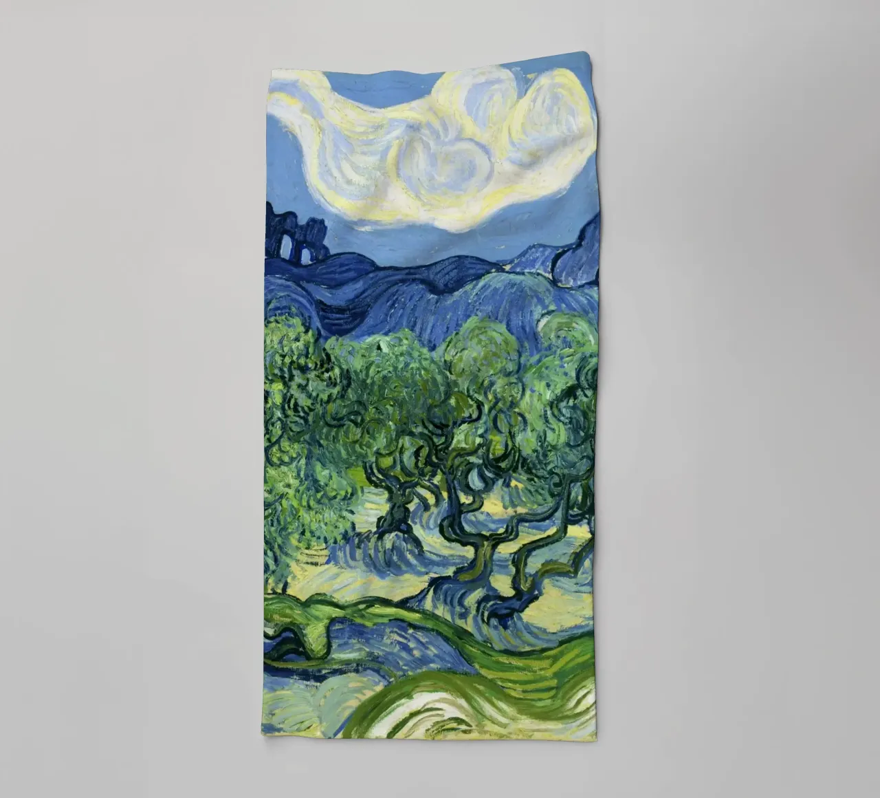 Olive Trees with the Alpilles in the Background (1889 towel by Classic Art Prints