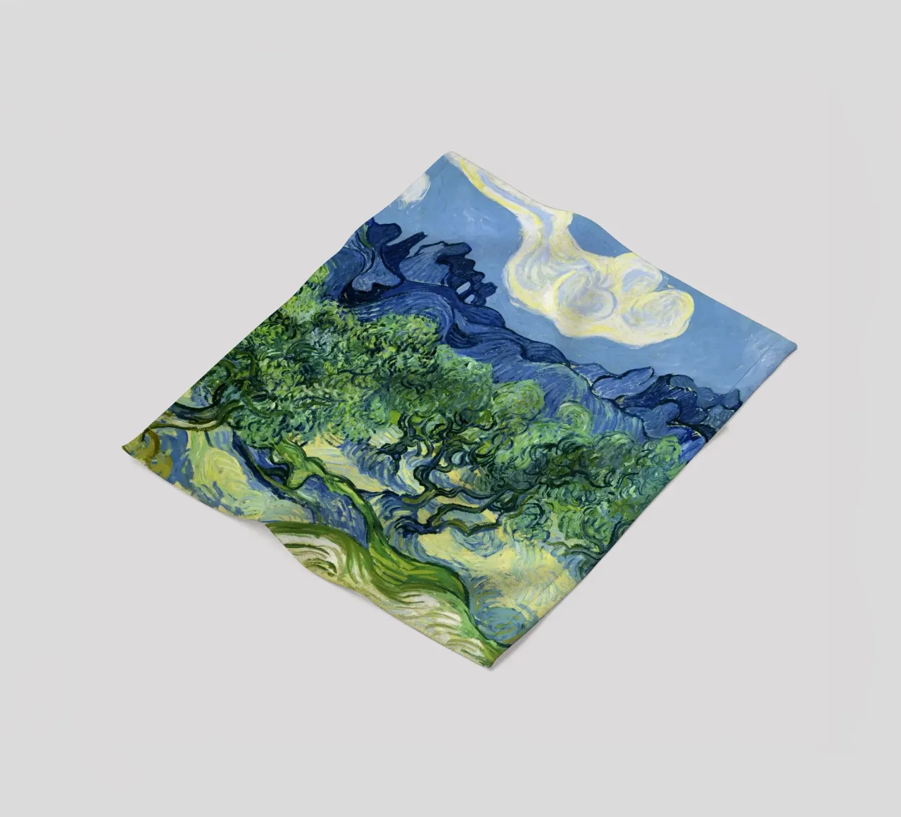 Olive Trees with the Alpilles in the Background (1889 fleece blanket by Classic Art Prints