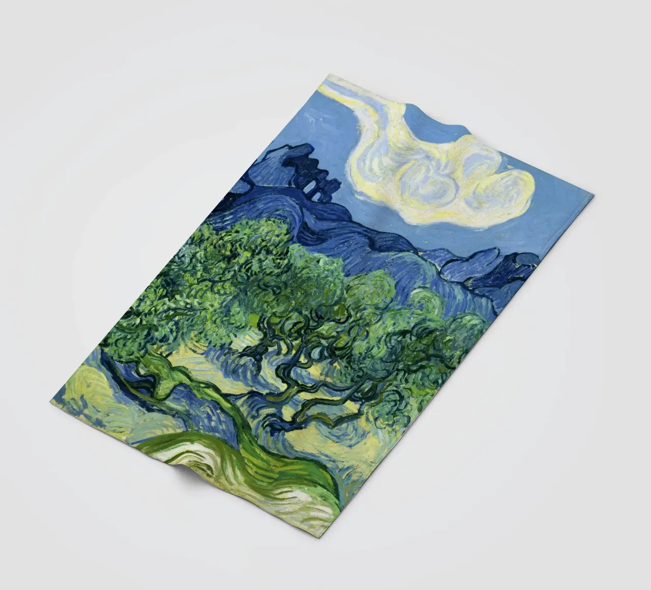 Olive Trees with the Alpilles in the Background (1889 fleece blanket by Classic Art Prints