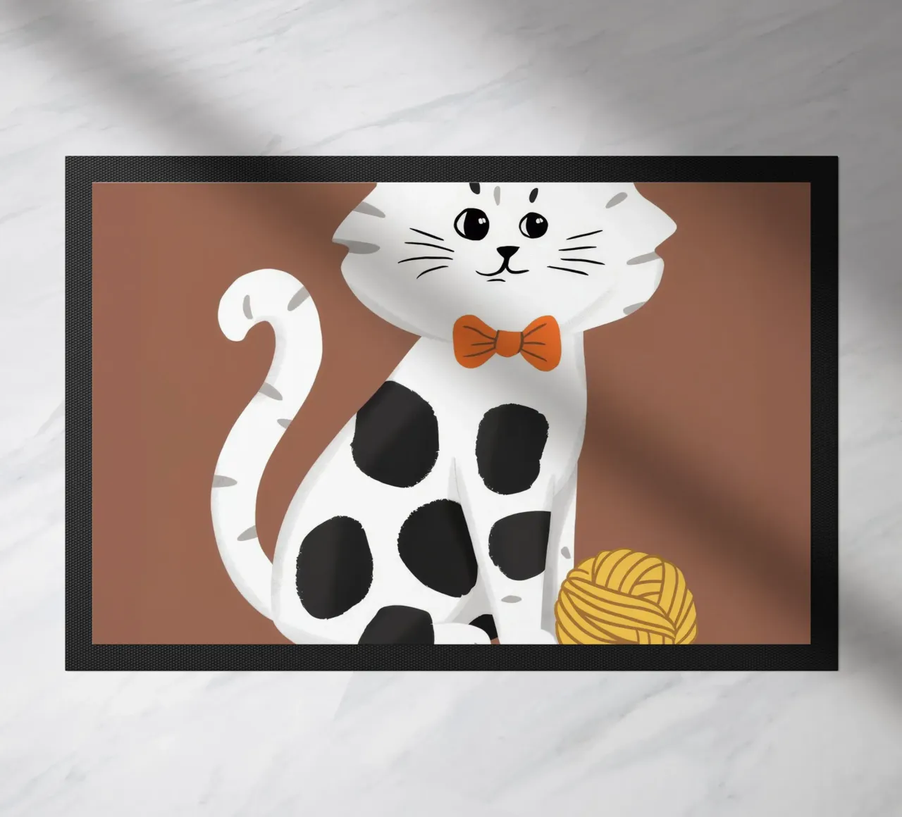 Dapper Cat Yarn doormat by Grande Serene