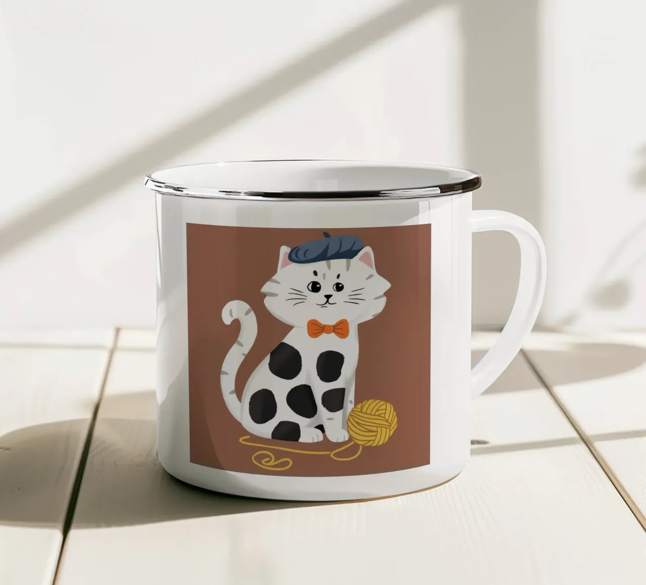 Filato Dapper Cat tazza in smalto da Grande Serene