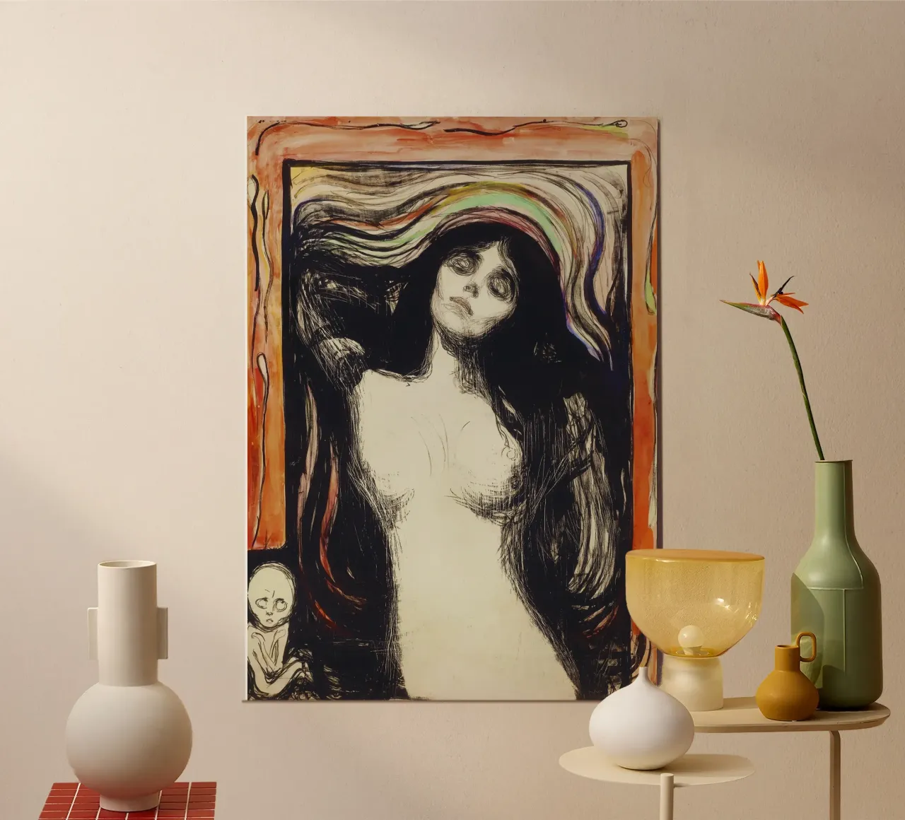 Madonna (1895-1896 circa) di Edvard Munch alluminio dibond da Venus Art