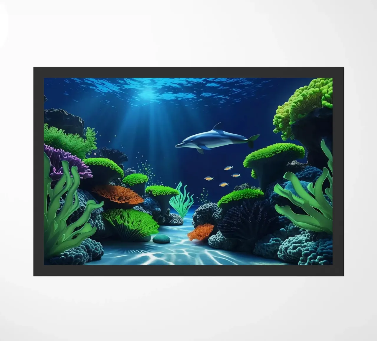 ✨🐬 Dolphin ✦ Reef Serenade 🌙 doormat by LUMAQUA STUDIO