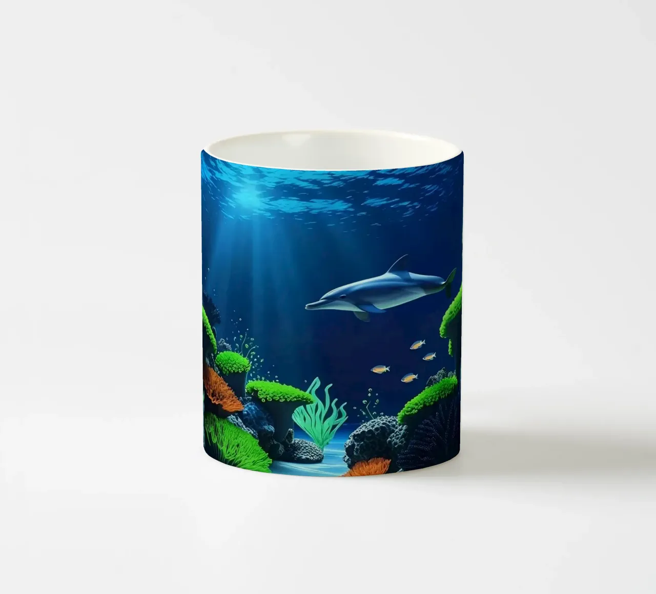 ✨🐬 Delfin ✦ Riffserenade 🌙 Keramik Tasse von LUMAQUA STUDIO