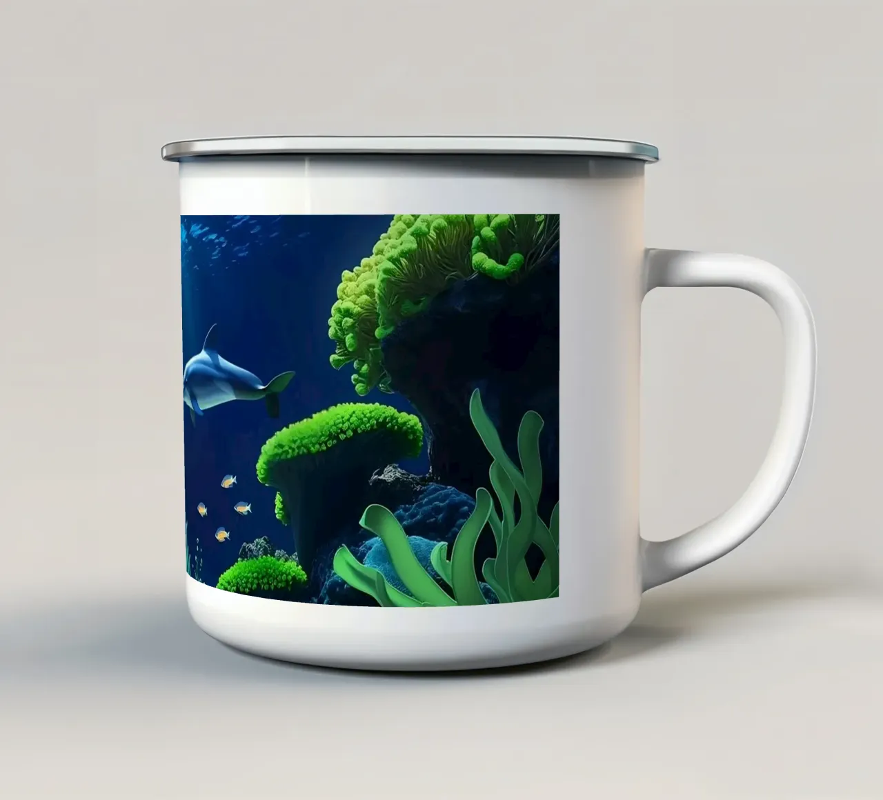 Delphin ✦ Serenade am Riff Emaille Tasse von lumaquastudio