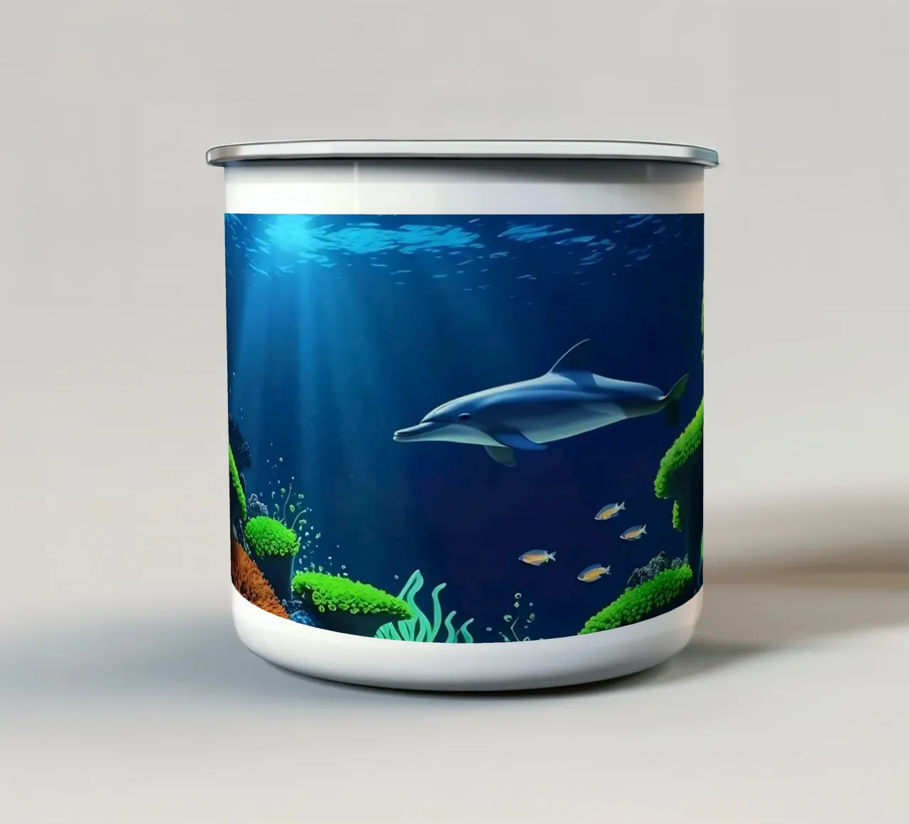 Delphin ✦ Serenade am Riff Emaille Tasse von lumaquastudio