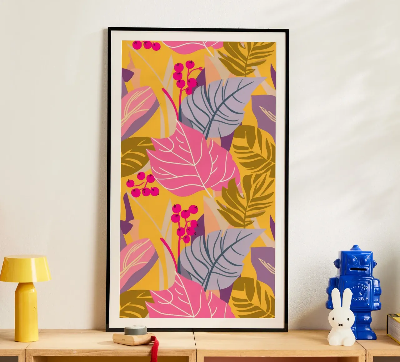 Cadenza delle foglie tropicali poster con telaio in plastica da Grande Serene
