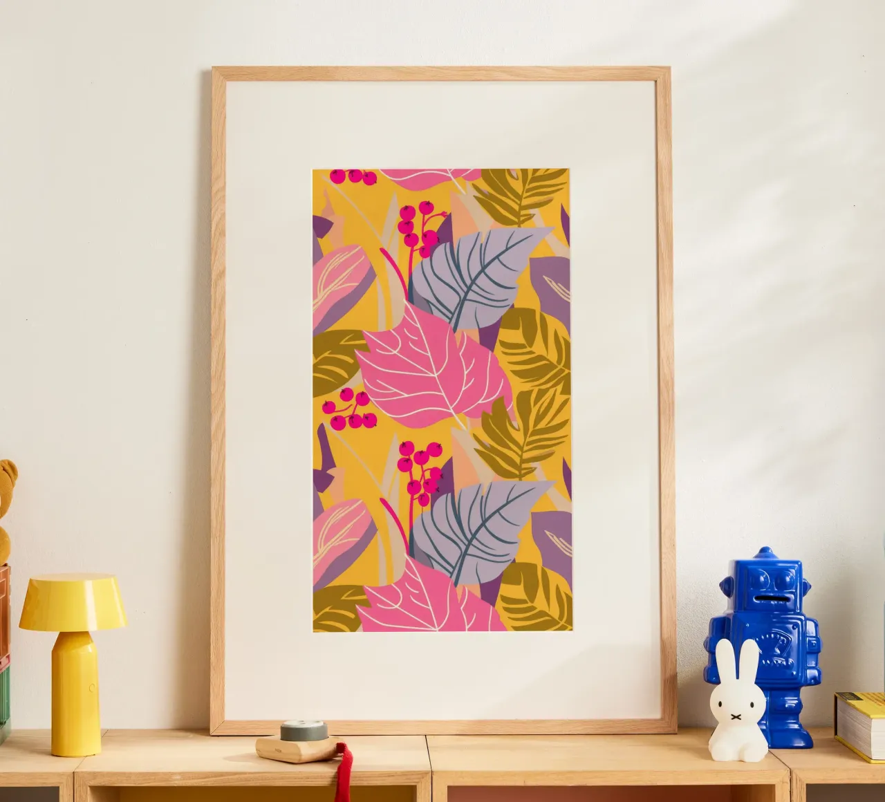 Cadenza delle foglie tropicali poster con telaio in plastica da Grande Serene