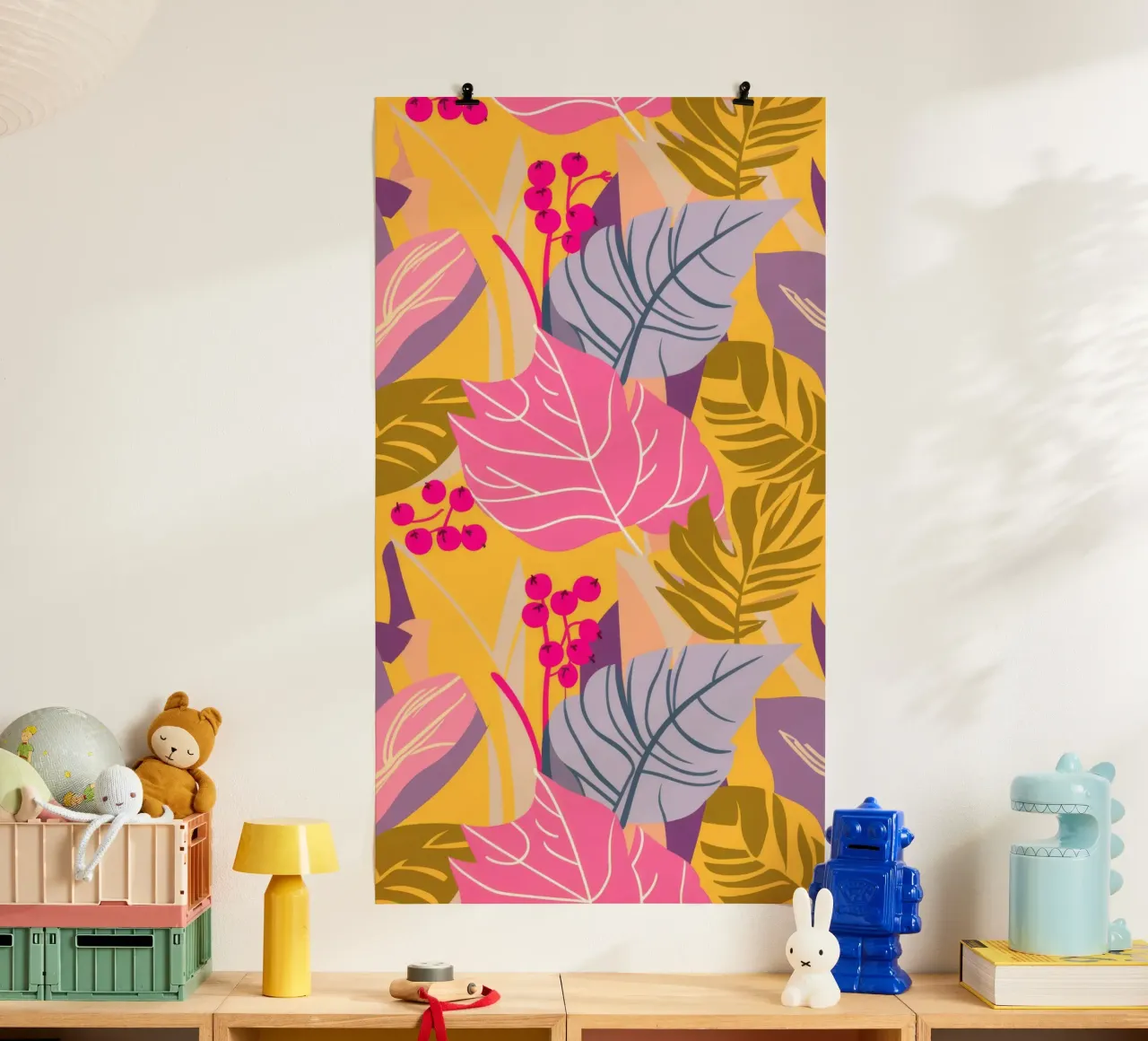 Cadenza delle foglie tropicali poster con telaio in plastica da Grande Serene