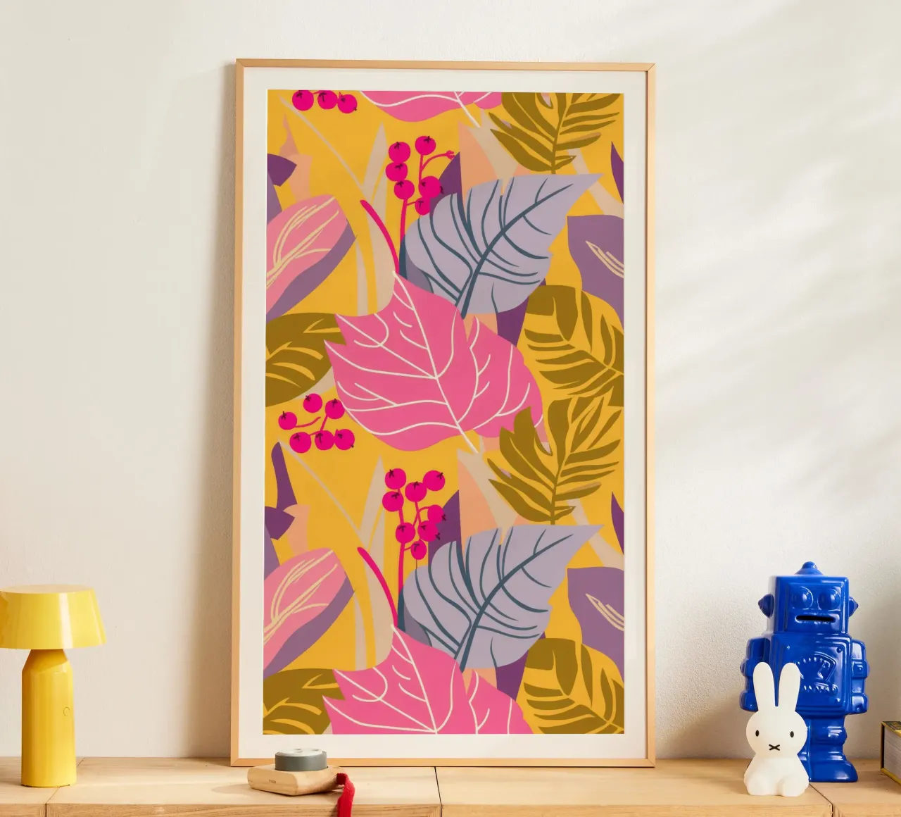 Cadenza delle foglie tropicali poster con telaio in plastica da Grande Serene