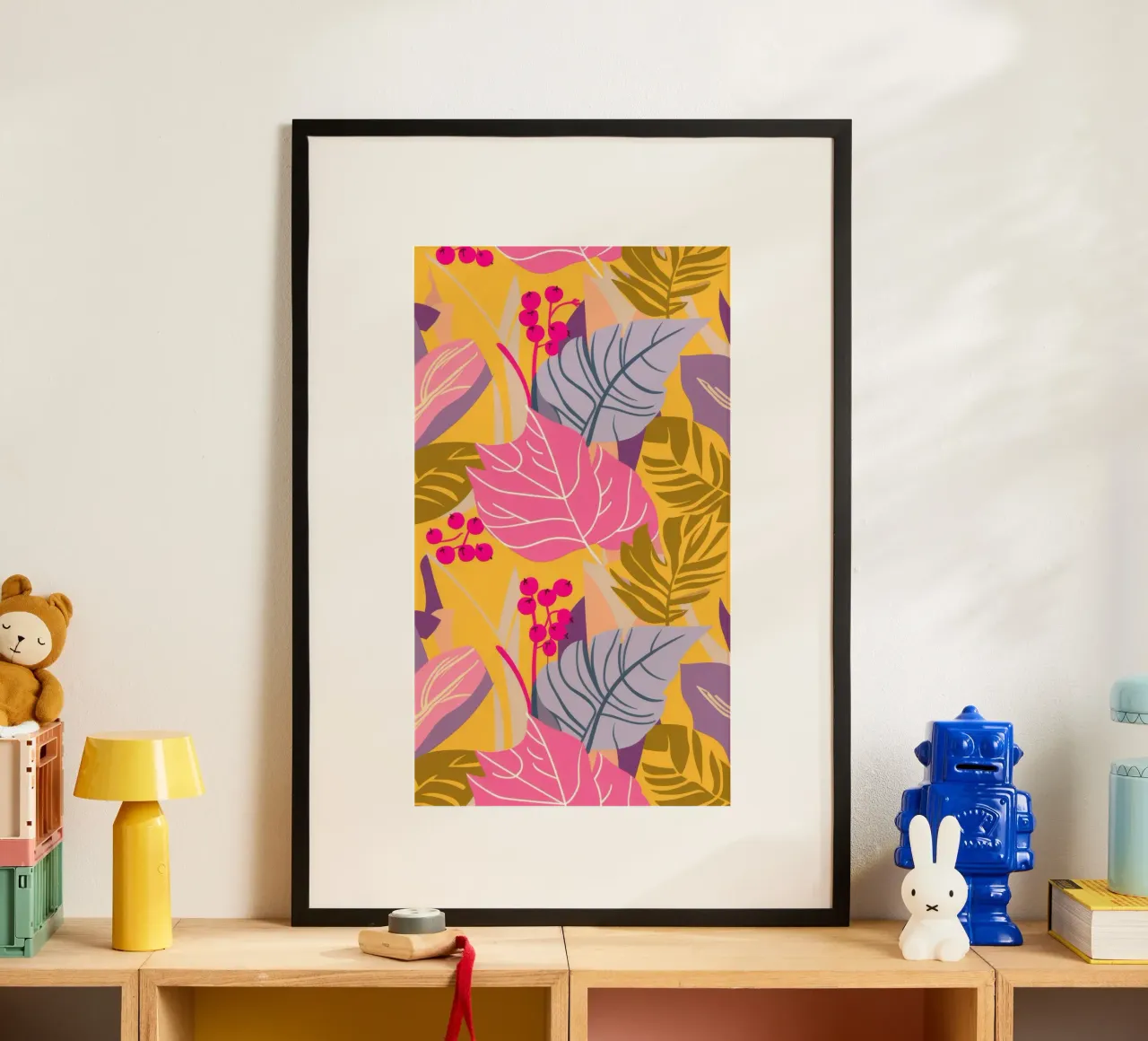 Cadenza delle foglie tropicali poster con telaio in plastica da Grande Serene