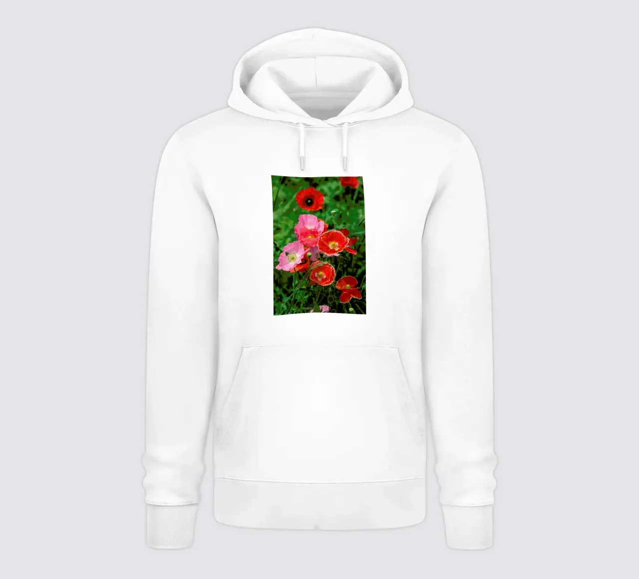Pink and Red Poppies felpa con cappuccio da Curious Collections by Marielle Leenders