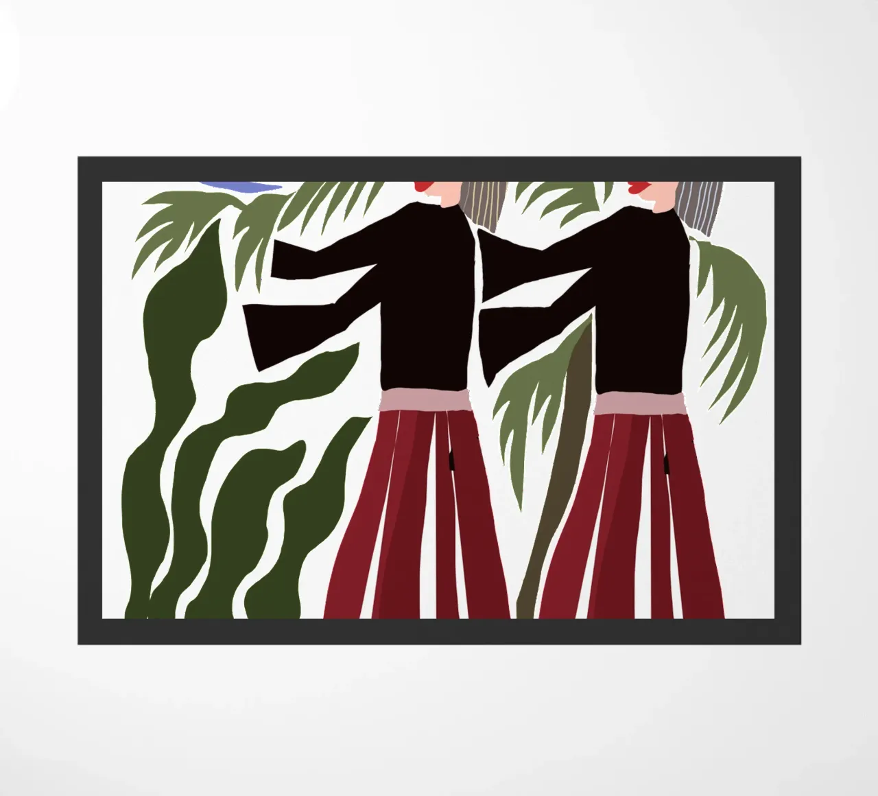 Twin Figures in Nature: Modern Abstract with Birds zerbino da mysteriouscoco