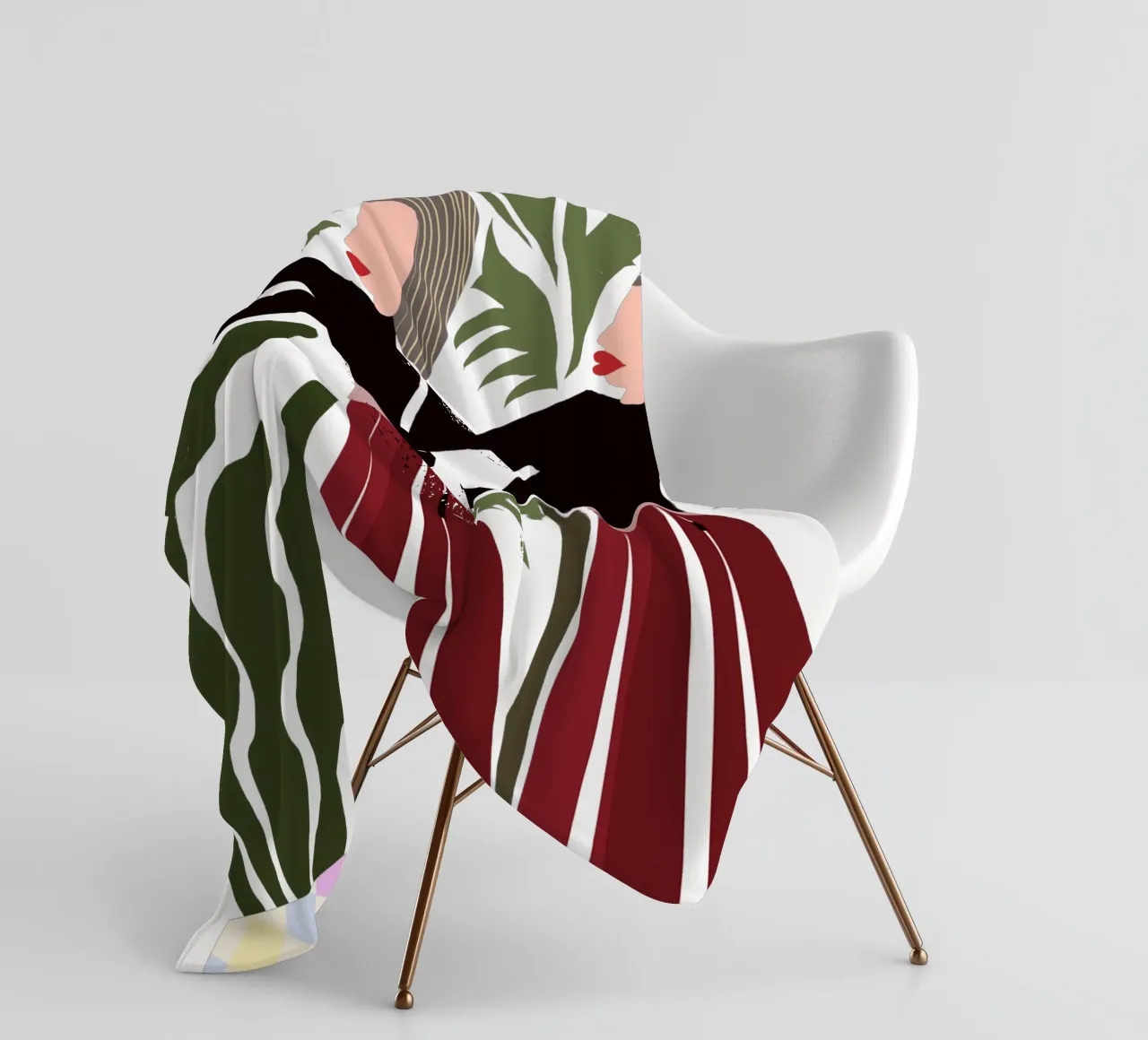Twin Figures in Nature: Modern Abstract with Birds Fleecedecke von mysteriouscoco