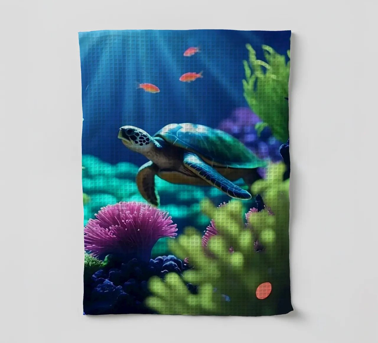 ✨🐢 Sea Turtle ✦ Tide of Colours 🌙 tea towel by LUMAQUA STUDIO
