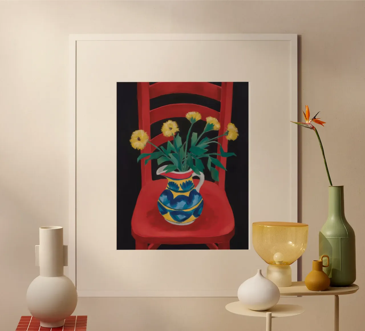 Margherite della sedia rossa poster da Grande Serene