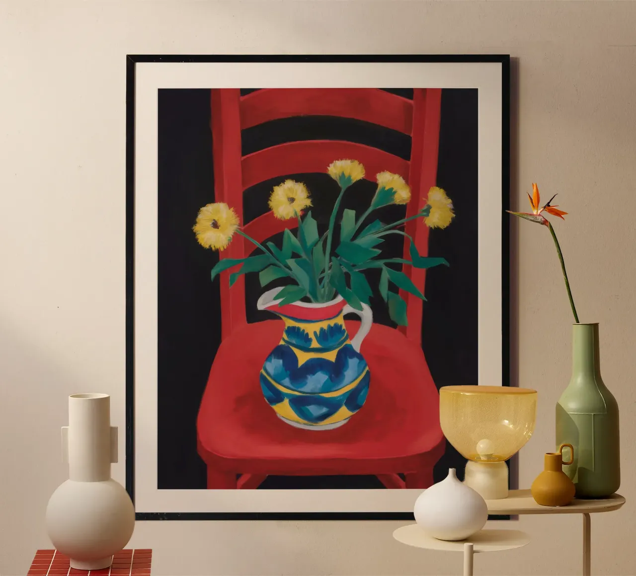 Margherite della sedia rossa poster da Grande Serene