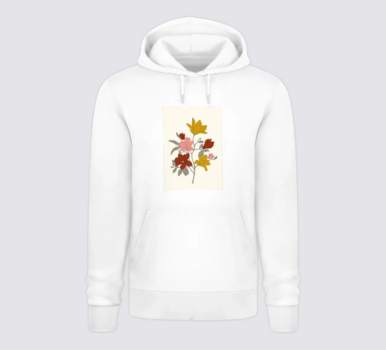 Colorful Minimal Line Art Magnolia felpa con cappuccio da Nadjaa
