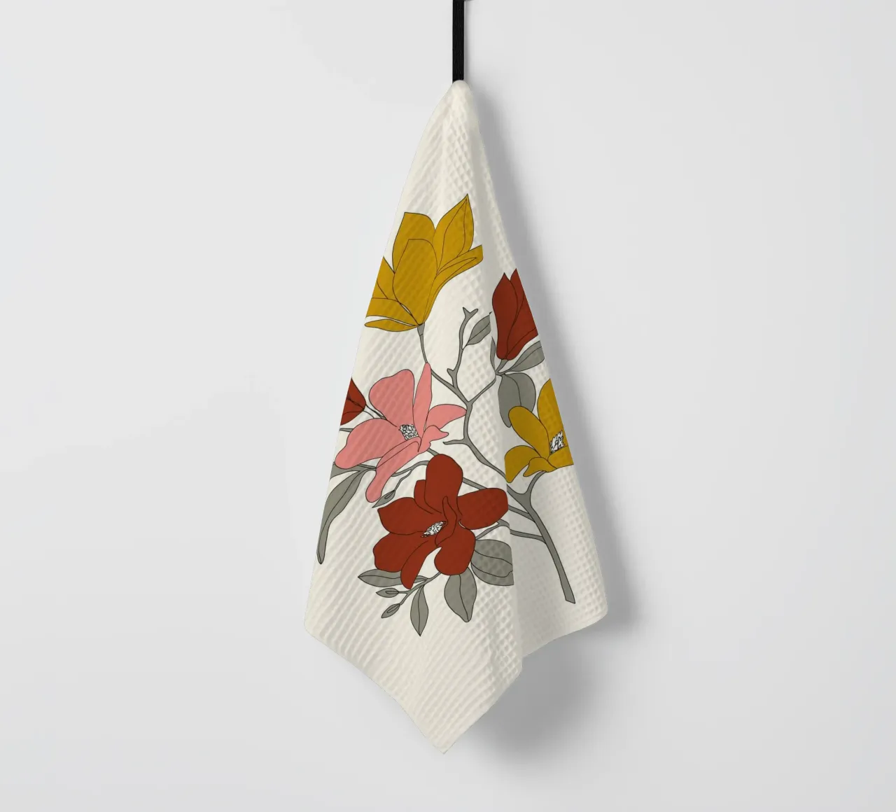 Colorful Minimal Line Art Magnolia canovaccio da cucina da Nadjaa