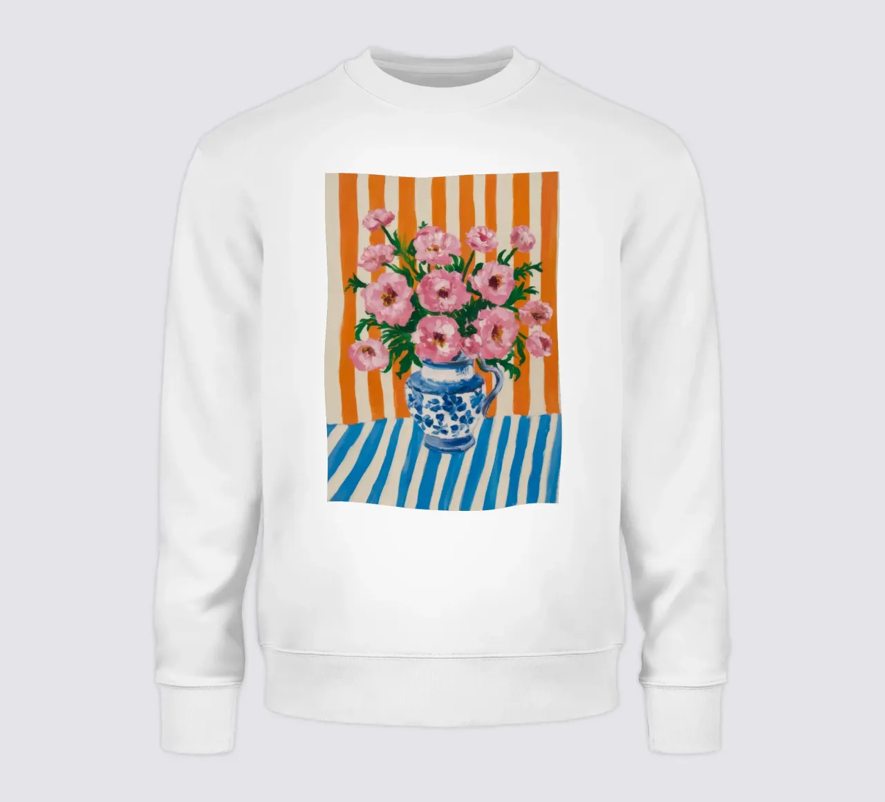 Fiori in vaso a righe felpa da Grande Serene