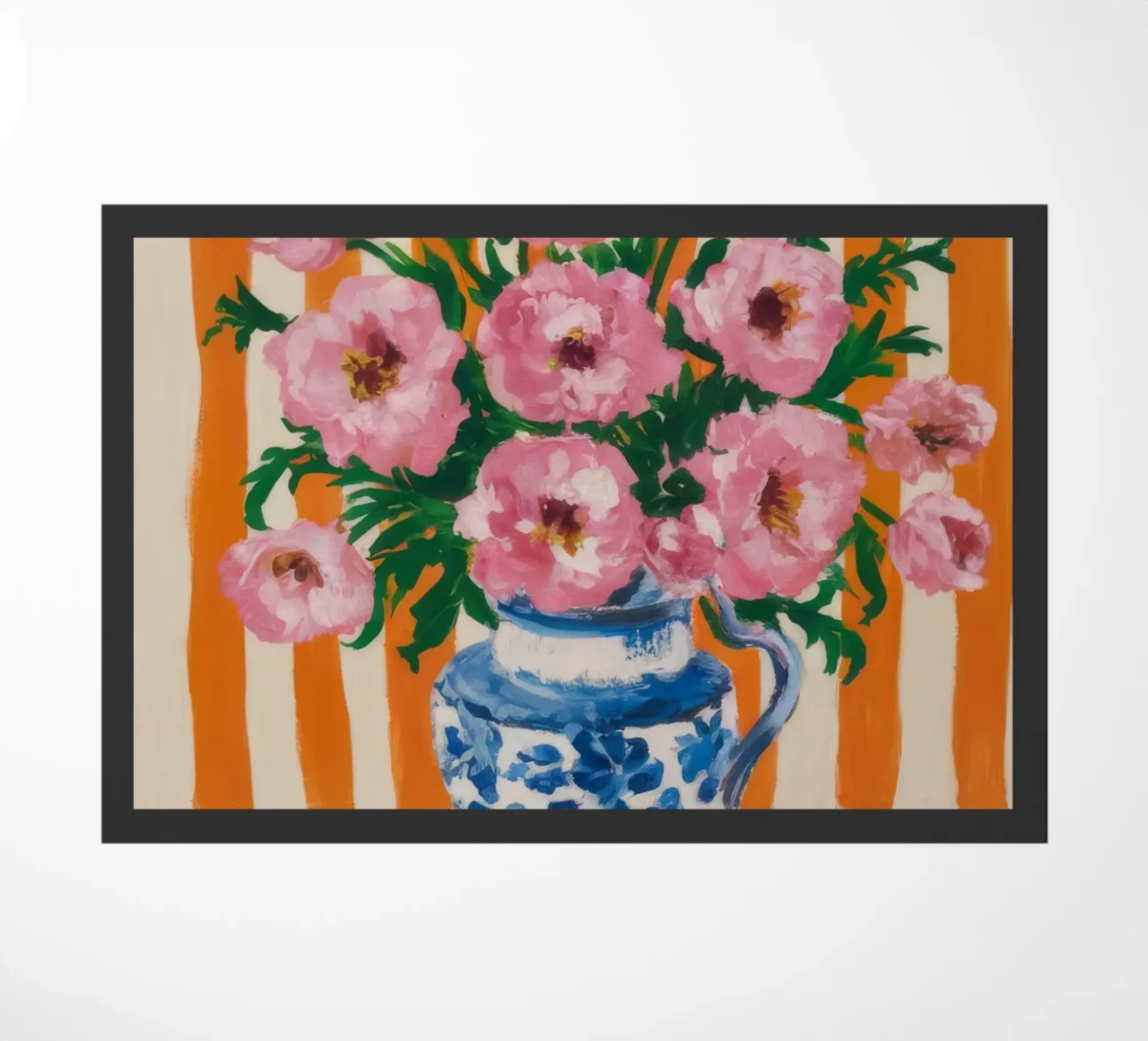 Fiori in vaso a righe zerbino da Grande Serene