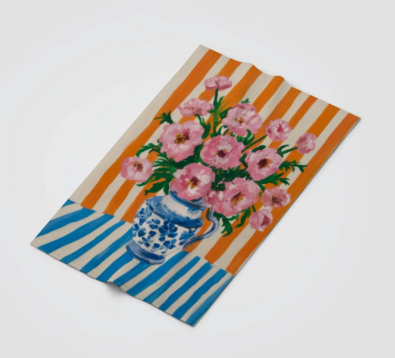 Fiori in vaso a righe coperta in pile da Grande Serene