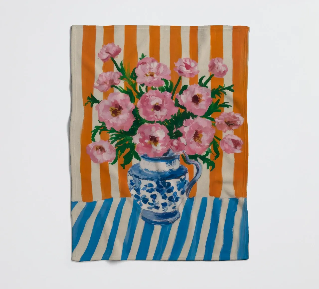 Fiori in vaso a righe coperta in pile da Grande Serene