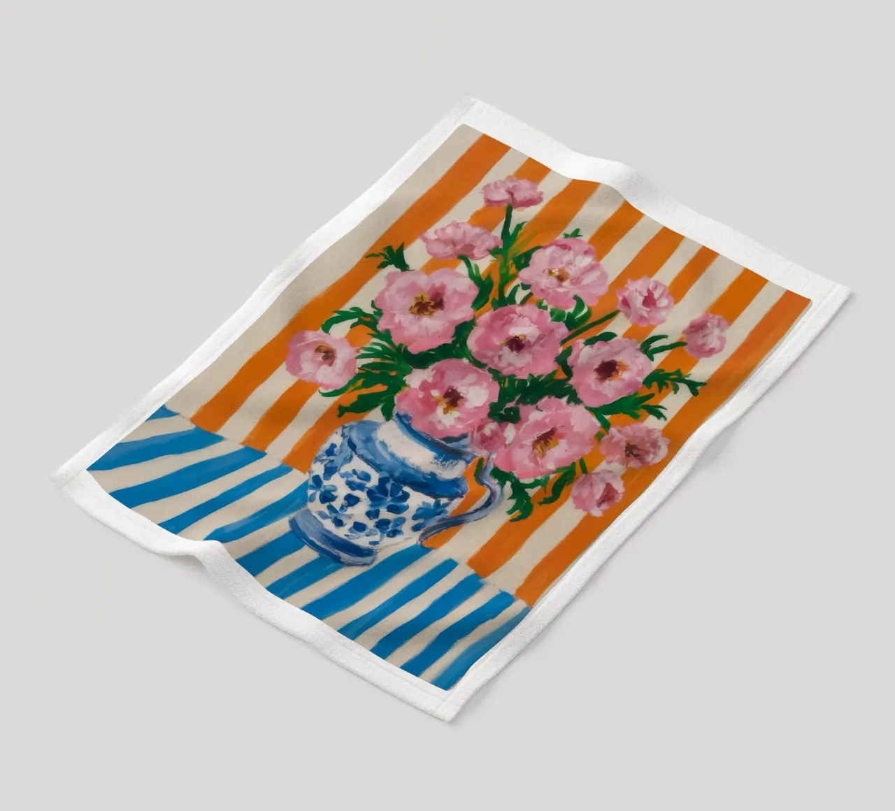 Fiori in vaso a righe coperta in pile da Grande Serene