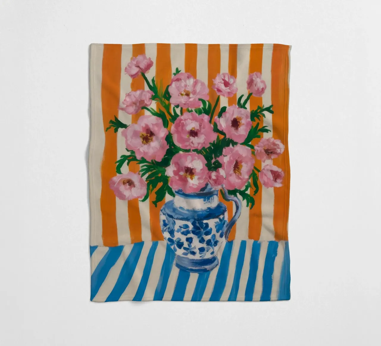 Fiori in vaso a righe coperta in pile da Grande Serene