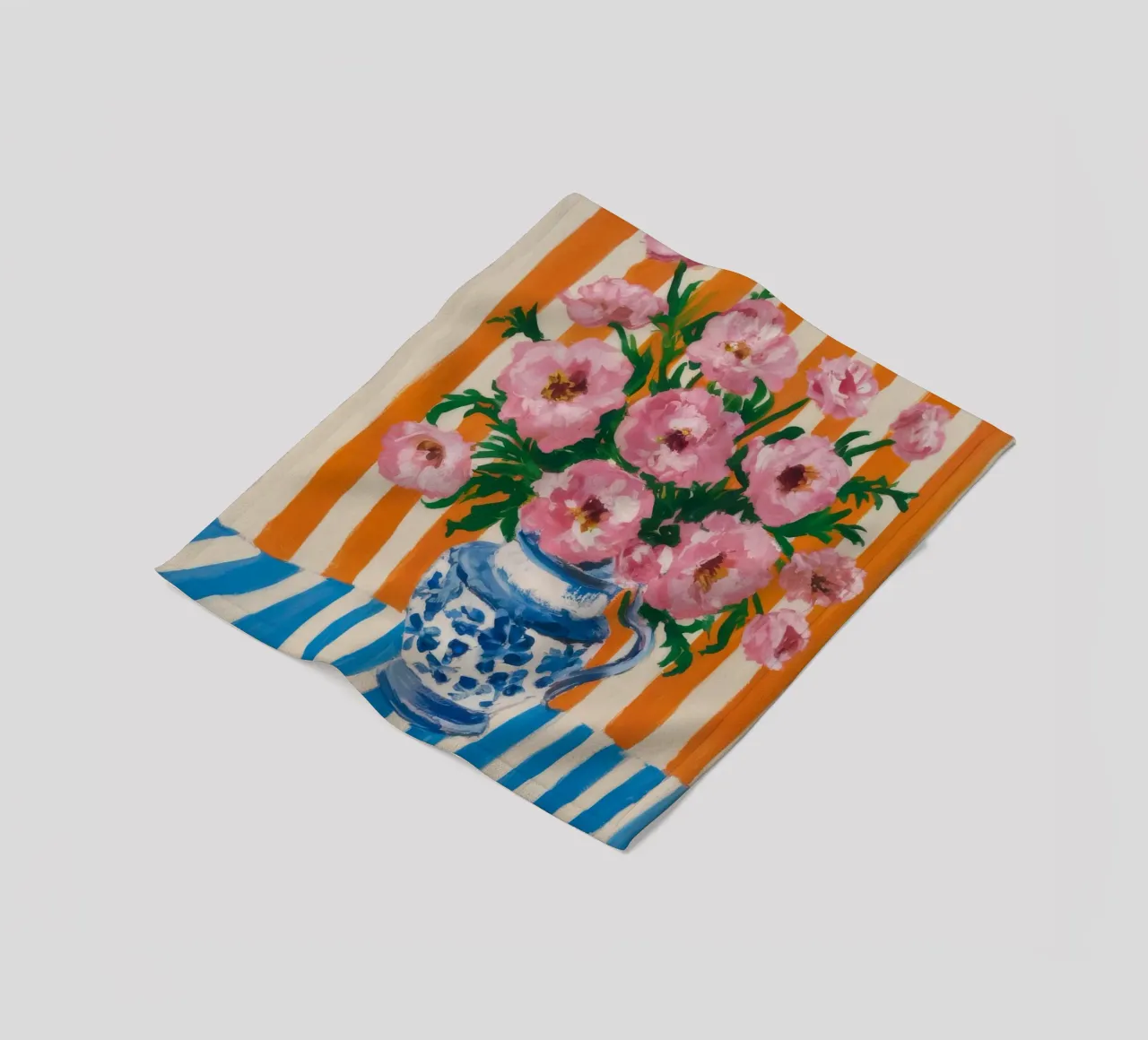 Fiori in vaso a righe coperta in pile da Grande Serene