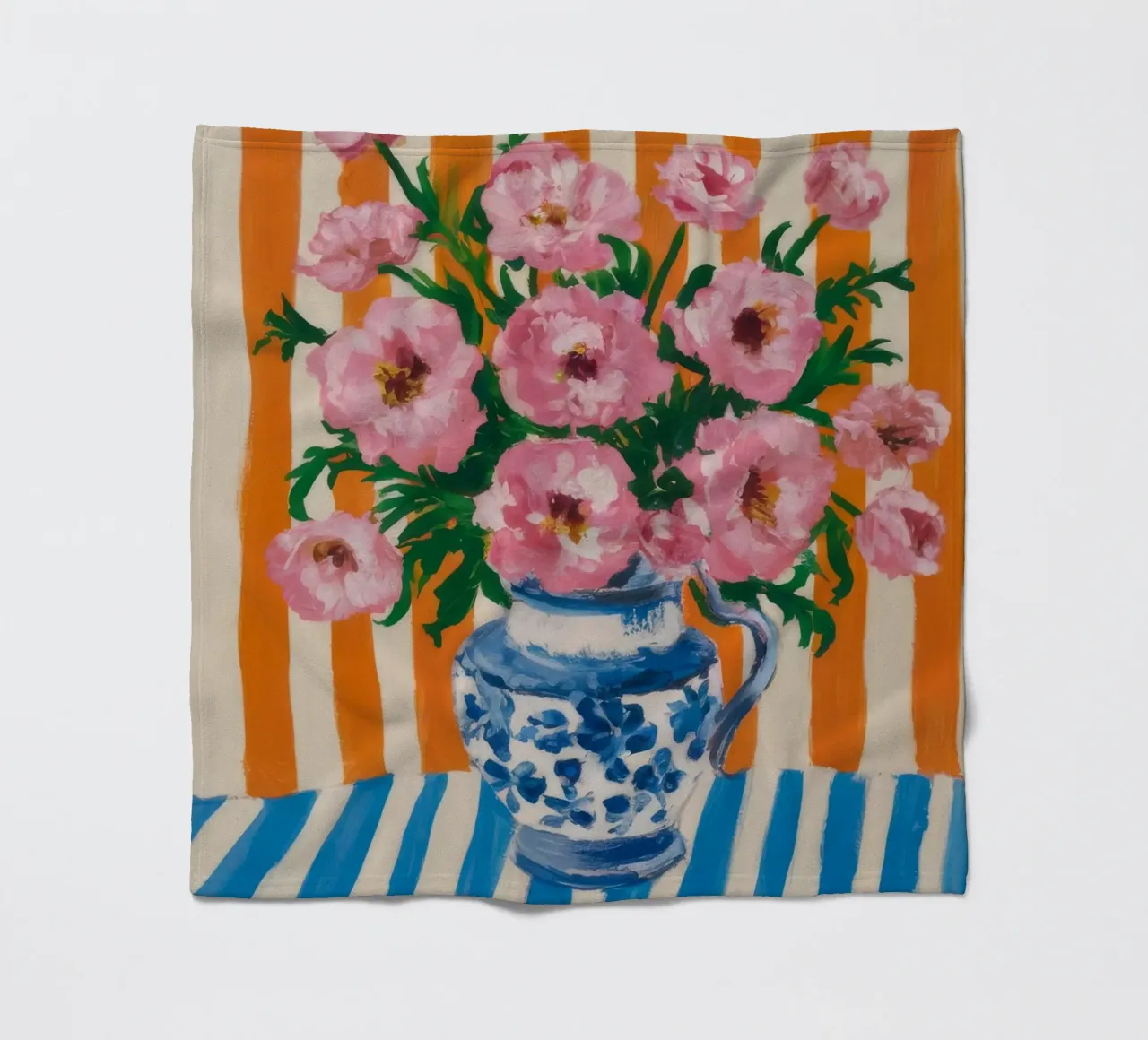 Fiori in vaso a righe coperta in pile da Grande Serene