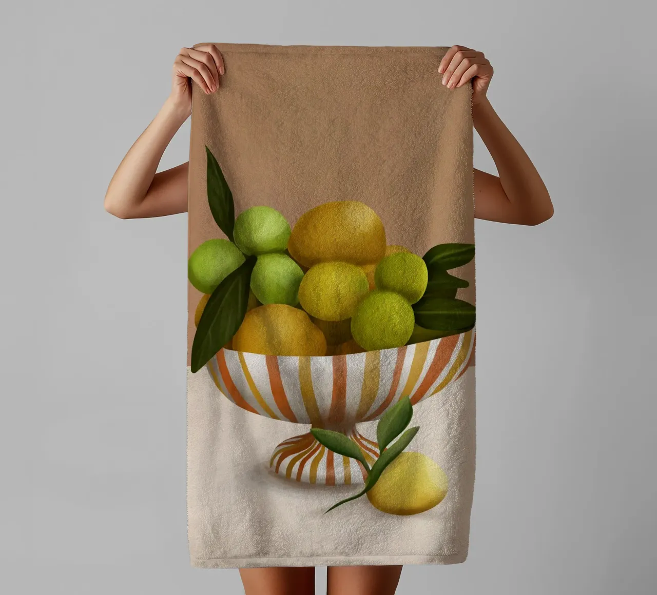 Golden Citrus 1 asciugamano da bagno da cityart